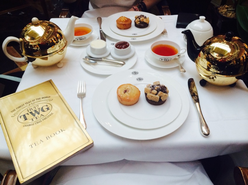 Afternoon tea at the TWG Singapore located in the Marina Bay Sands Shoppes.